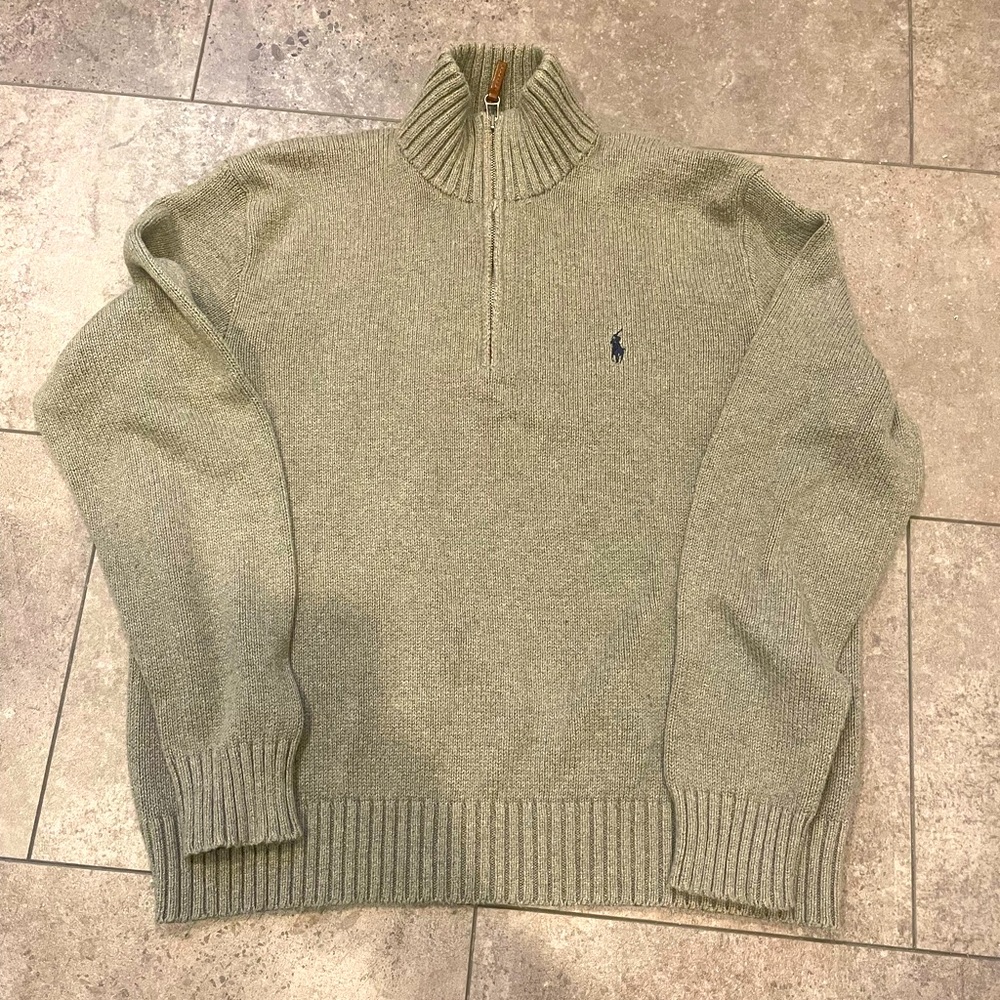Men’s Ralph Lauren Quarter Zip Sweater -L-